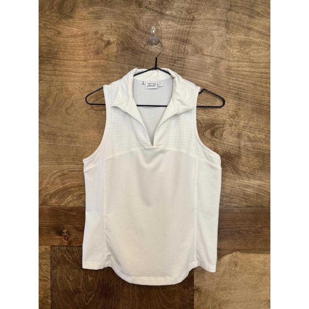 Tail White Sleeveless Collared Stretch Classic Shirt Womens‎ Shirt Size Medium